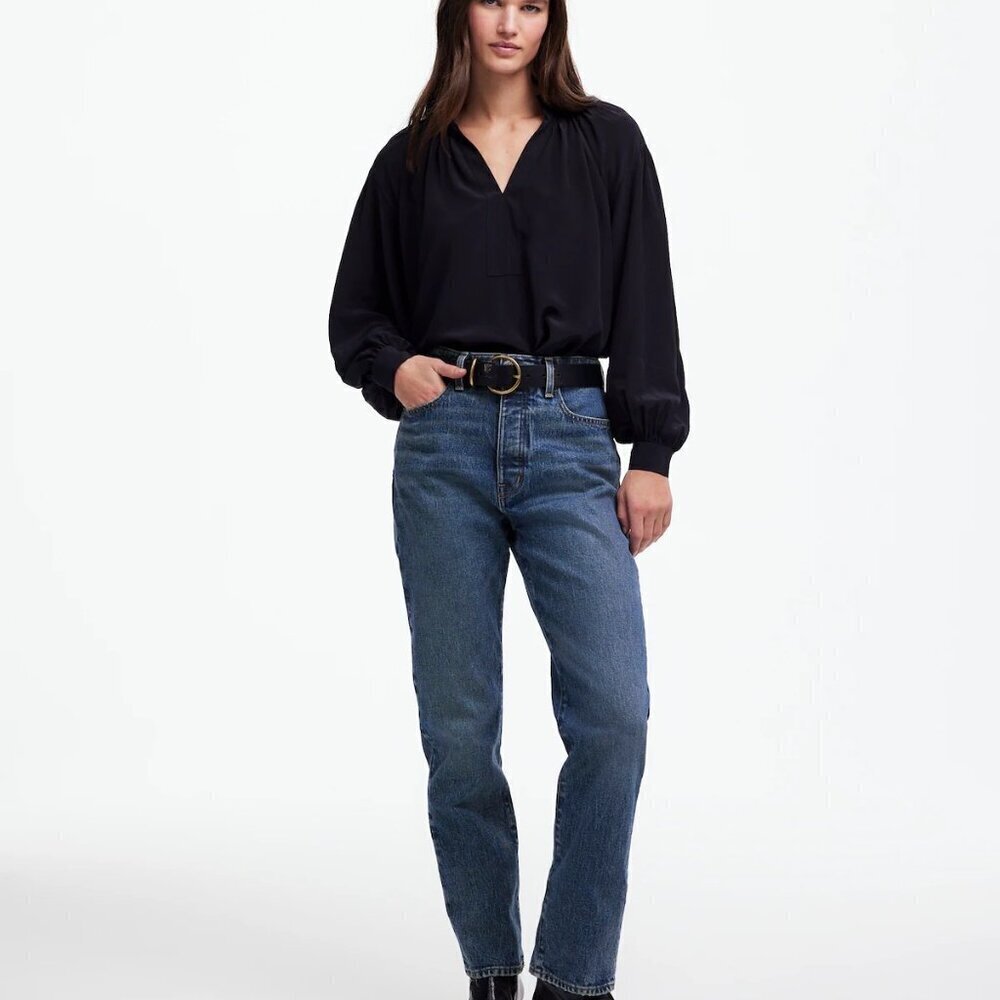 Madewell The '90s Straight Crop Jean in Concho Wash 28